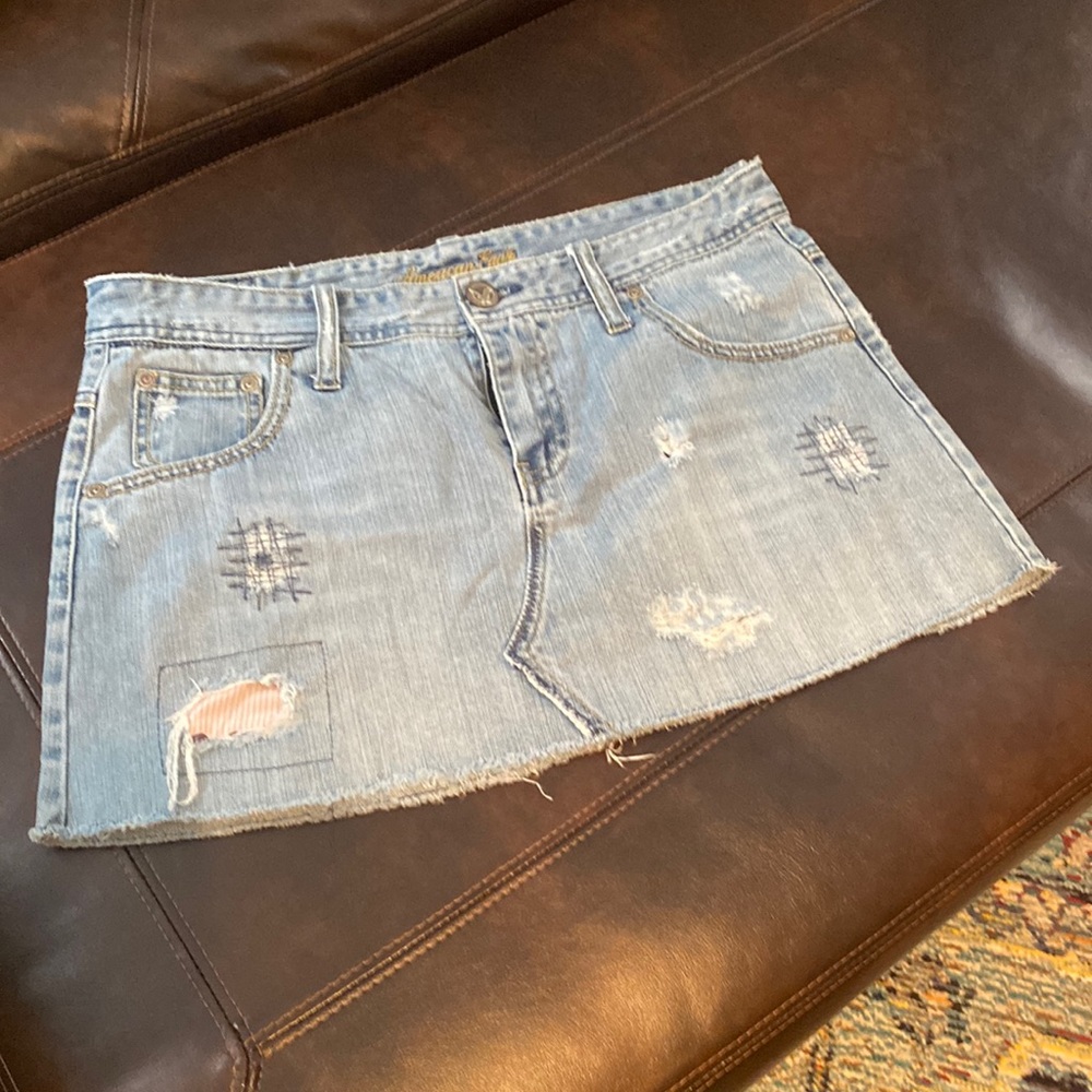 Y2K Light Wash Low Rise Mini Jean Skirt